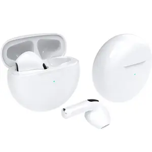 Earphone Bluetooth Pro6 Nirkabel Kualitas Suara Tinggi Model Mini Olahraga Tipe In-Ear Waktu Dengar Super Lama untuk Android Sports Rotating Earphones & Headphones set het transformer Kontrol Jarak Jauh Blue pink headset mendapatkan cara tws