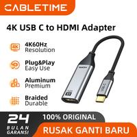 Gambar CABLETIME USB C to HDMI Female 4K 60Hz Adapter HUB Converter USB-C - CP10B dari CABLETIME Jakarta Kota Administrasi Jakarta Barat 1 Tokopedia