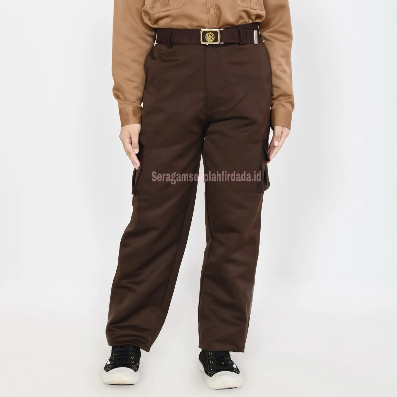 CELANA PDL PRAMUKA KANTONG BANYAK PINGGANG KARET  SD/MI UKURAN LENGKAP