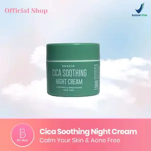 BG SKIN CICA SHOOTING NIGHT CREAM Perawatan Kulit BERJERAWAT Menyembuhkan  Wajah