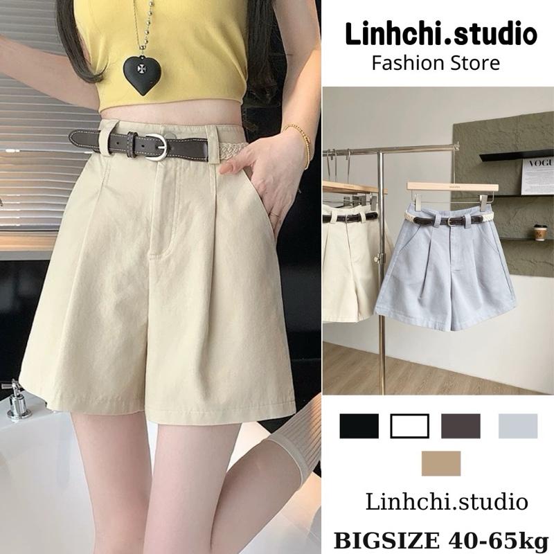 [HÀNG CAO CẤP-M335] Quần Short Vải Nữ Chất Kaki Hàn Co Dãn Cạp Khoá Lưng Cao Basic_Linhchi.studio
