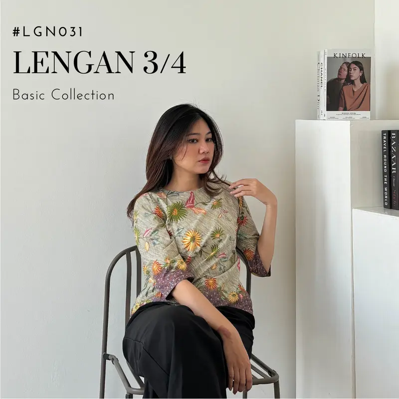 [ REAL PICT] LENGAN 3/4 TOP BATIK 0