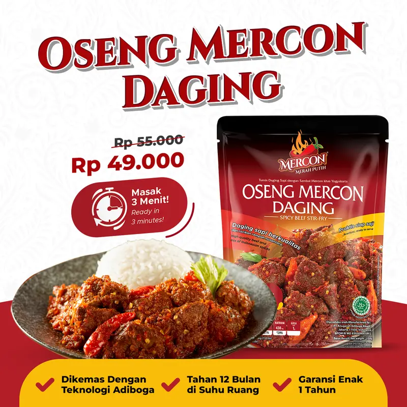 Mercon Merah Putih || 1 Pack Oseng Mercon Daging 0