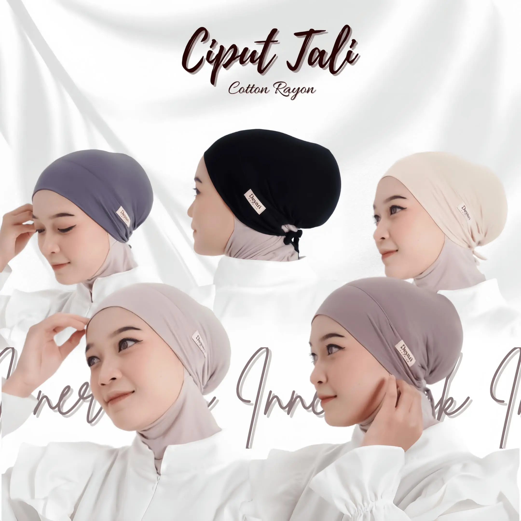 DEYART Ciput Hijab Tali Inner Basic Airflow Kaos Rayon Super Premium Adem Anti Pusing