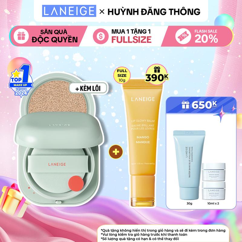 [LANEIGExHUỲNH ĐĂNG THÔNG] [Phiên bản mới] Phấn nước trang điểm siêu nhẹ che khuyết điểm mịn lì LANEIGE NEO Cushion Matte 15gx2 Kèm lõi thay thế Cosmetic Mỹ Phẩm Women