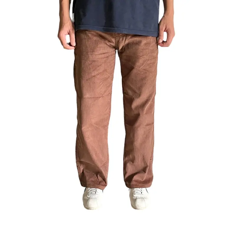 NGE - Celana Panjang Corduroy Reguler Loosepants Unisex Brown Casual 0