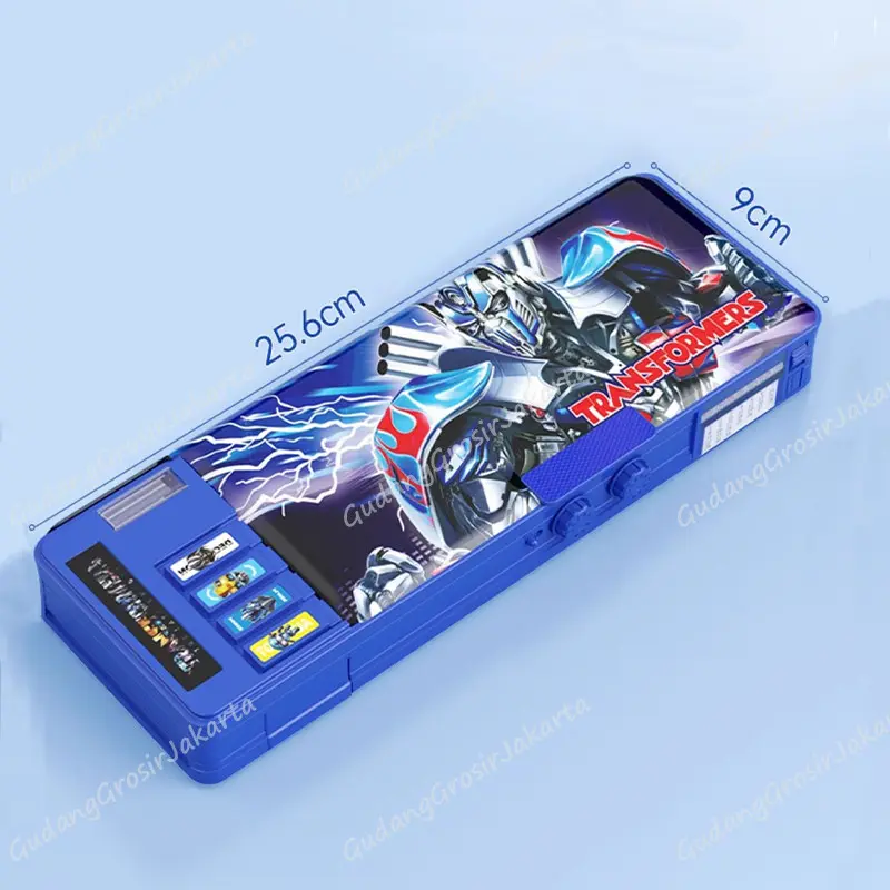Kotak Pensil Multifungsi Motif Kartun Untuk Anak Laki-Laki /Transformer Password Pencil Case /Tempat Pensil Magnet Sandi Multifungsi Motif Kartun Untuk Anak Laki-Laki 5