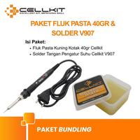 Gambar CELLKIT Paket Solder & Fluk Pasta Solder Lengkap V905 30W V906 60W V908 60W V907 80W (SOLDER V905, FLUK KOTAK, SPON, TIMAH GULUNG 0.8MM) - Paket Solder Lengkap dari CELLKIT Kota Surabaya 4 Tokopedia