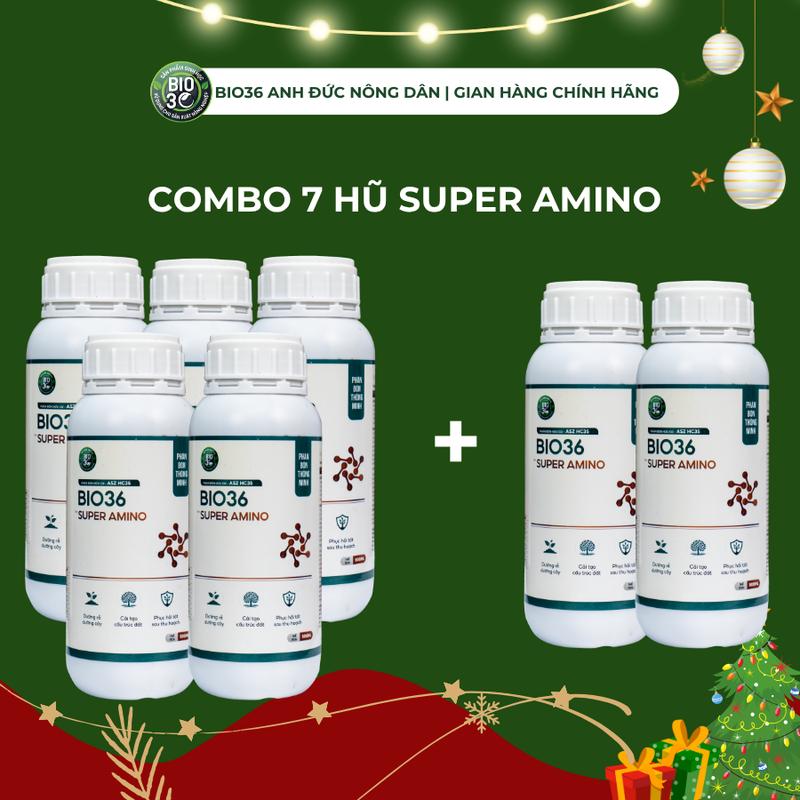  Combo 5 TẶNG 2 Phân Bón BIO 36 Super Amino Dưỡng Rễ Dưỡng Cây Hũ 500ml Pha 500- 700 Lít Nước 