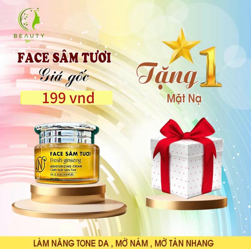  FACE DƯỠNG SÂM TƯƠI 20G    NGÀY - ĐÊM   Hỗ trợ Mờ Thâm - Nám - Tàn Nhang - Dưỡng Trắng - Căng Bóng - Chống Lão Hoá - Se Khích Lỗ Chân Lông  Làm Đẹp Da ,Chăm Sóc Da kem tr.ị mụn 