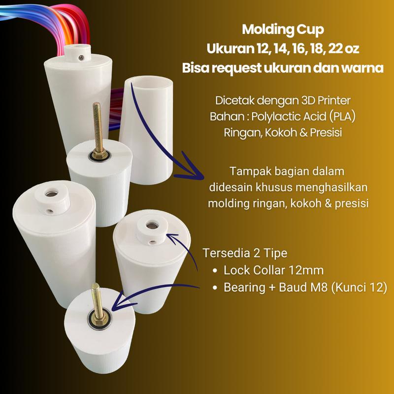 Molding Cup 12 14 16 18 22 oz Murah Untuk Cup Oval | 3D Print | Bahan PLA | Kokoh, Ringan, Presisi 2