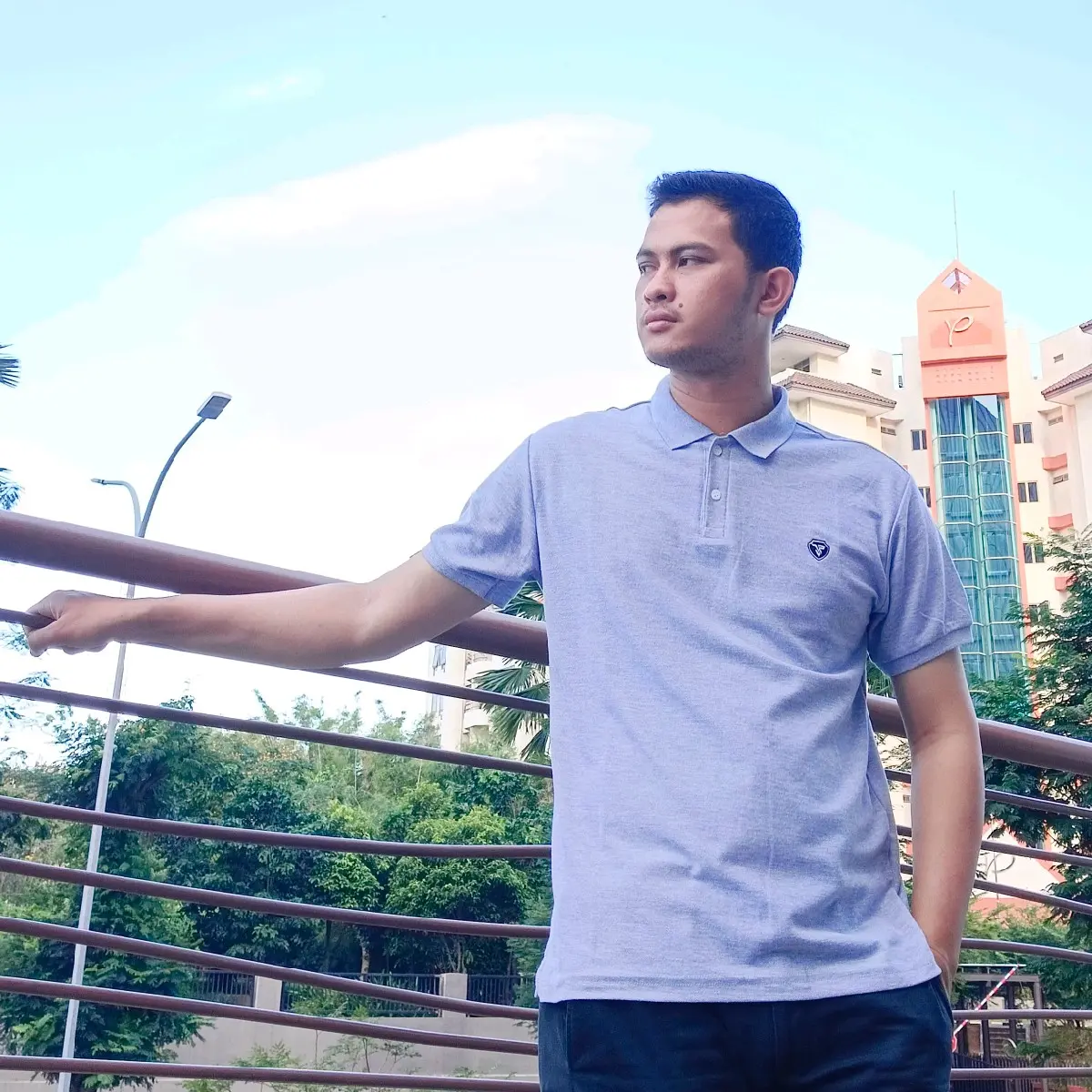 Julio Plano Kaos Polo Shirt Pria Premium Kerah Warna Abu abu