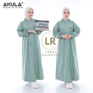 Jas Hujan Gamis Syar'i Wanita AKULA Premium Tebal Elastis Syari'