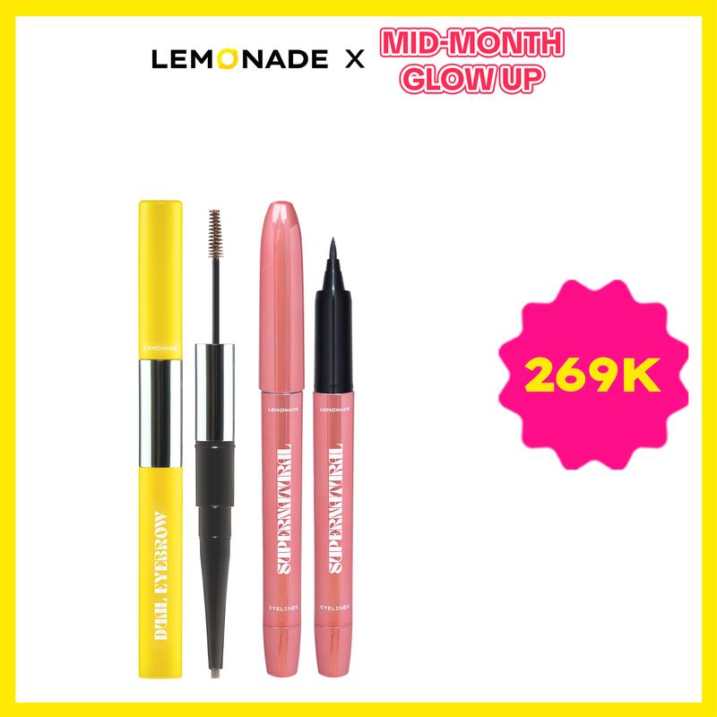 Combo 01 Bút kẻ mắt SuperNatural eyeliner 1g và 01 Chì kẻ mày 2 đầu Lemonade Dual Eyebrow 2.75g