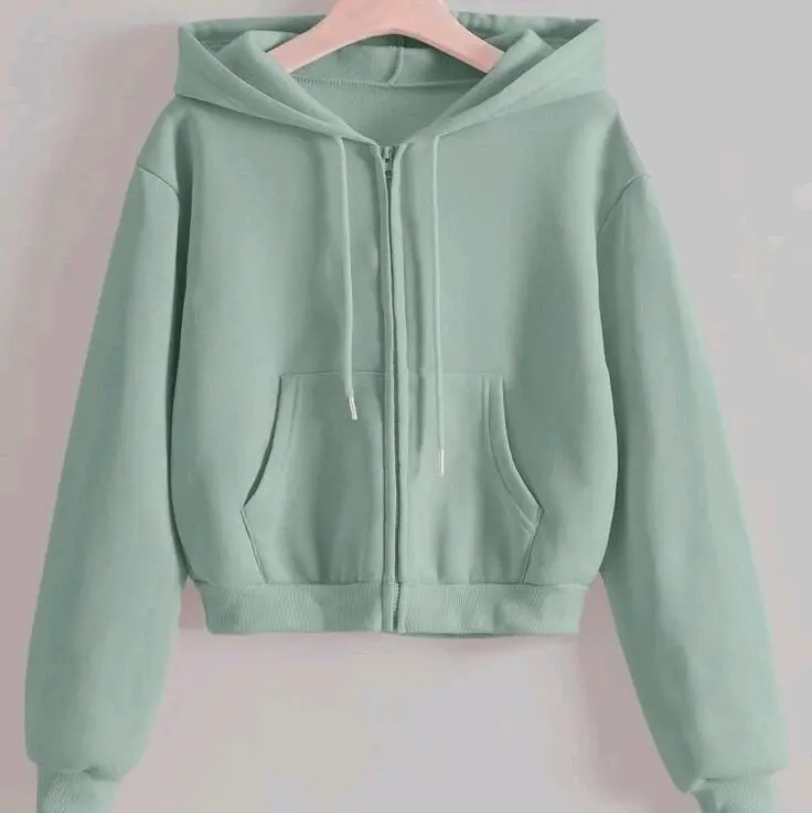 Attar Style Hoodie Zipper Crop Top Jaket Wanita Kekinian Baju Cewek Sweater Crewneck Bahan Fleece Lembut 240gr Tangan Panjang Tebal Basic Stylist Gold Oversize Red Topi Nyaman Keren Jumper 1