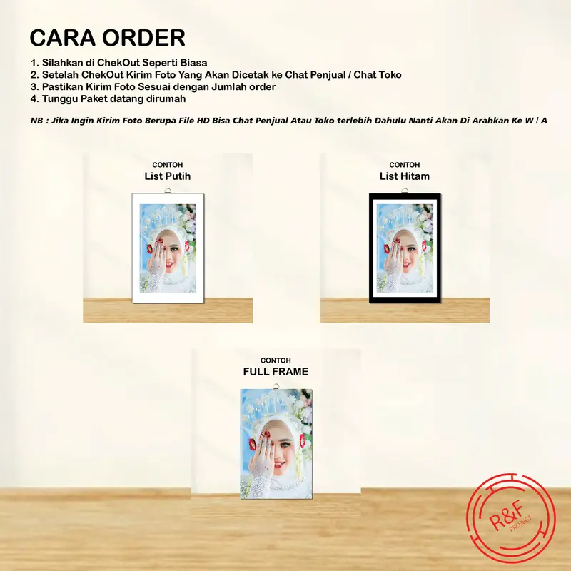 Cetak Foto 12R Bingkai MDF Ukuran 30x40 Dapat 2PCS Rectangle Dinding Minimalist 1