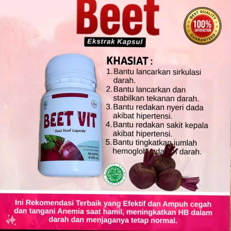 Kapsul Buah Bit Beetroot Vit Original Suplemen Kesehatan Meningkatkan ...