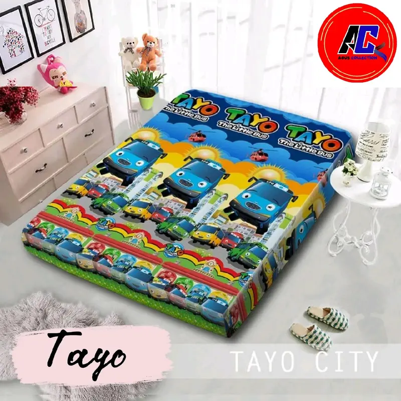 Sarung Kasur Busa Resleting Motif Flamingo UK.180x200 Bahan Katun Poliester//Seprei Resleting Motif Anak 5