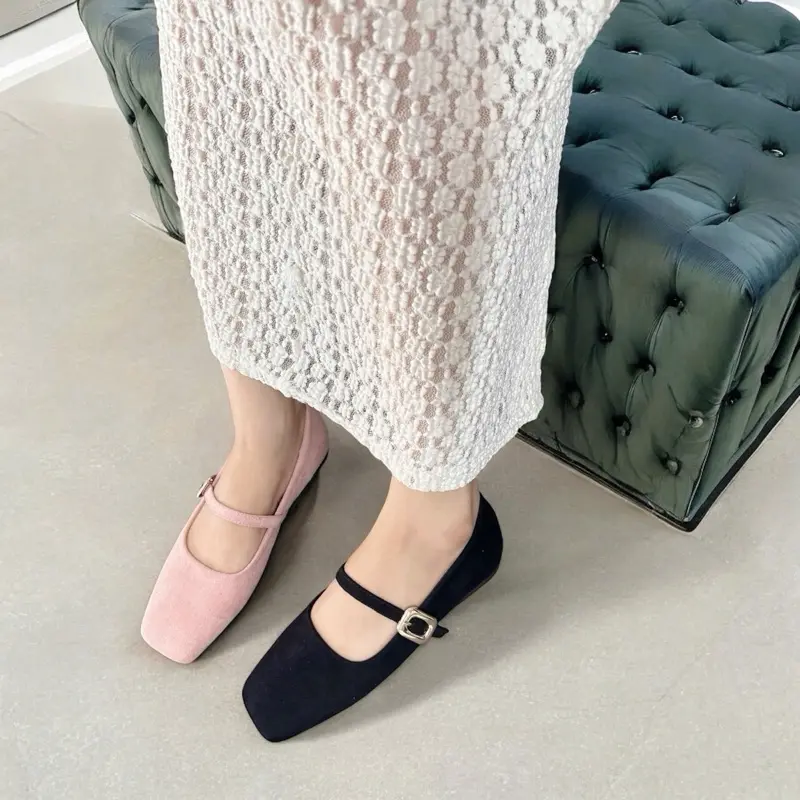 { sale shock } giày bệt nữ da nỉ quai ngang trơn xinh xỉu
