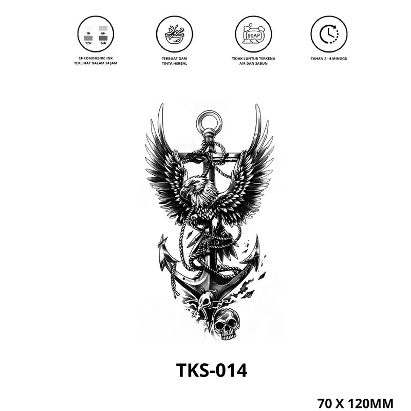 tato temporer premium semi permanen tattoo fruit ink tattoo jangkar temporary 2