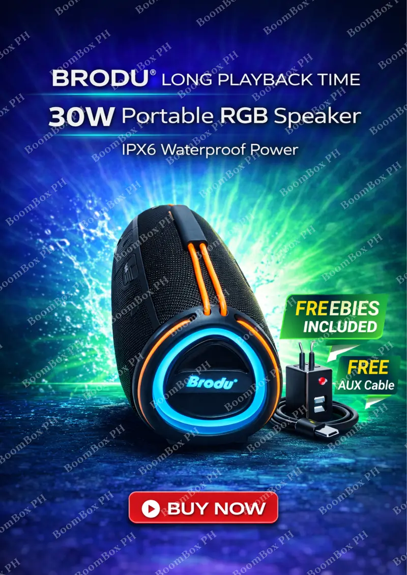BRODU BTS-2410 30W Waterproof RGB Party Speaker | Long Playback Time ...