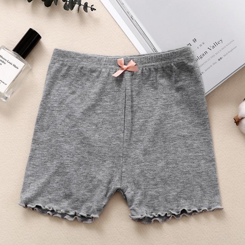 Children's Girls' Safety Pants Solid Color Cotton Bow Girls Anti-Walk Light panties 6