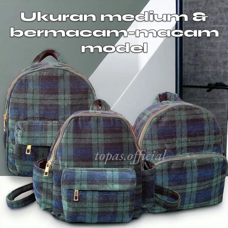 MS Tas Paula Ransel Vintage Multifungsi Corduroy Terbaru - Sekolah, Wanita 4