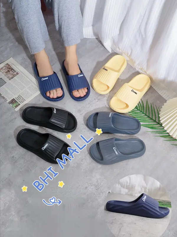 [ASFER]Sandal Pria Selop Wanita Indoor Outdoor Anti Slip Empuk Eva Rubber Import Kekinian Karet Shoes Sendal 4