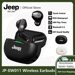 Jeep EW011 TWS Earbuds Bluetooth 5.3 Nirkabel dengan Mikrofon Internal dan Keberlanjutan 24 Jam - Tahan Air IPX5