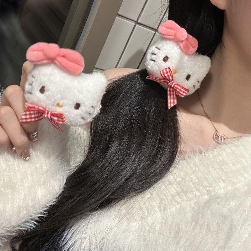 Băng Đô Chân Tóc Mèo KT Sanrio, Dễ Thương, Dành Cho Bạn Gái, Kẹp Tóc Hello Kitty, Phong Cách Trẻ Em Gái, Phụ Kiện Tóc Đuôi Ngựa Ngọt Ngào 2