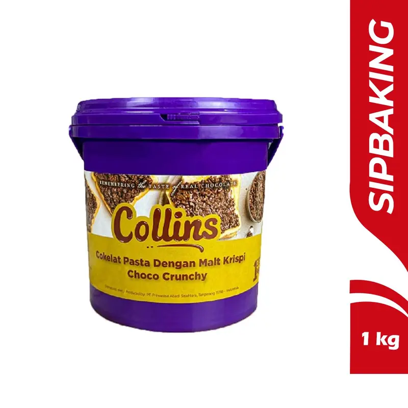 [SURABAYA] Collins Dip Glaze Choco Crunchy 1kg Topping Cokelat Pasta Malt Krispi selai 0