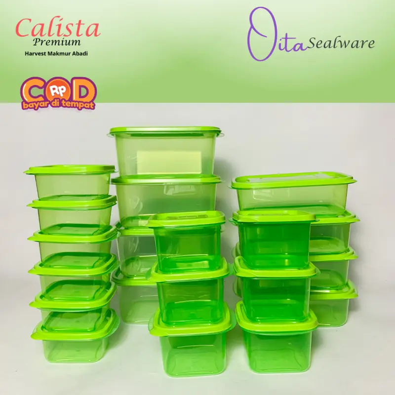 [CALISTA] OITA SET 20 PCS FOOD CONTAINER TOPLES PLASTIK CALISTA OITA SET ISI 20PCS TEMPAT PENYIMPANAN MAKANAN DI KULKAS FOOD PREPARATION 3