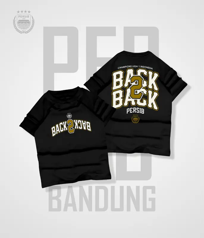 T-shirt Kaos Anak Persib Back to Back Juara Liga 1 Unisex - Bahan Cotton Combed 24s Lembut Nyaman 1