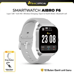 [ STEVEN STENLYY X AIBRO - BONUS KABEL DATA ] AIBRO Smartwatch F6 | NFC Support | Hi-Fi Sound Music | Bluetooth Call Android IOS Layar Rubber Sporty Wireless
