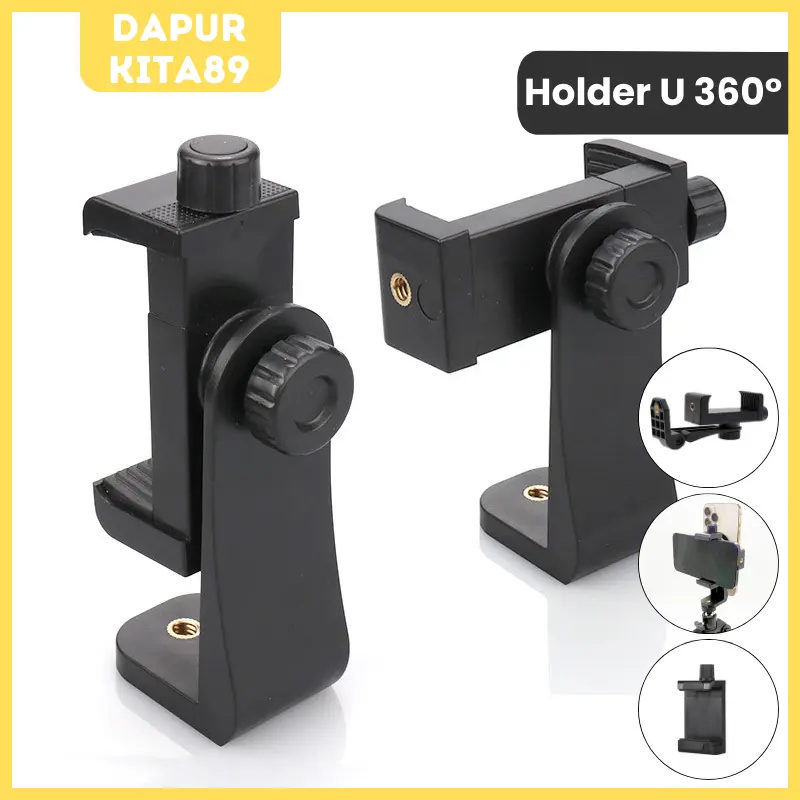 DK89 Holder HP Tripod Smartphone Mount 360 Portrait Dan Landscape Holder HP Tripod Mount 360 Baut Landscape & Portrait