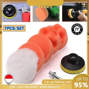 PROMO Set Busa Poles Mobil Sponge Polishing Busa Poles 3 inch Busa Alat Poles Body Motor Mobil 8 Pcs 3 Inch 80mm Compound Wax Car Mesin