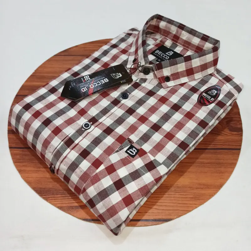 kemeja lengan pendek pria motif kotak import distro terbaru 1