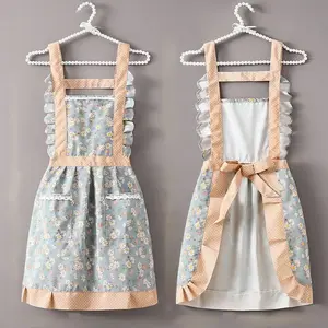 SC - Celemek Dapur Anti Minyak Motif Bunga Apron Masak Korean Style