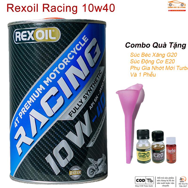 Mua 1 Tặng 4 Dầu Nhớt Xe Số Và Tay Côn Rexoil Racing 10W40 Kèm Quà Gồm 1 Súc Động Cơ 1 Súc Béc Xăng ,1 Phụ Gia Nhớt Mới Xado Very Turbo Và 1 Phễu