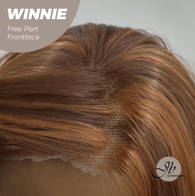 JBEXTENSION【UK】26 Inches Copper Curly Fiber X, Tangle Less Pre-Cut Free Part Frontlae Glueless Wig WINNIE 4