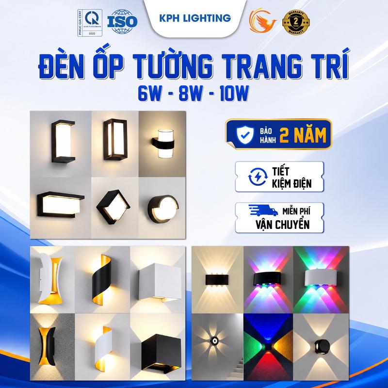 Đèn Ốp Tường Trang Trí KPH Lighting 6W - 8W - 10W - Đèn Hắt 2 Chiều Decor Nghệ…
