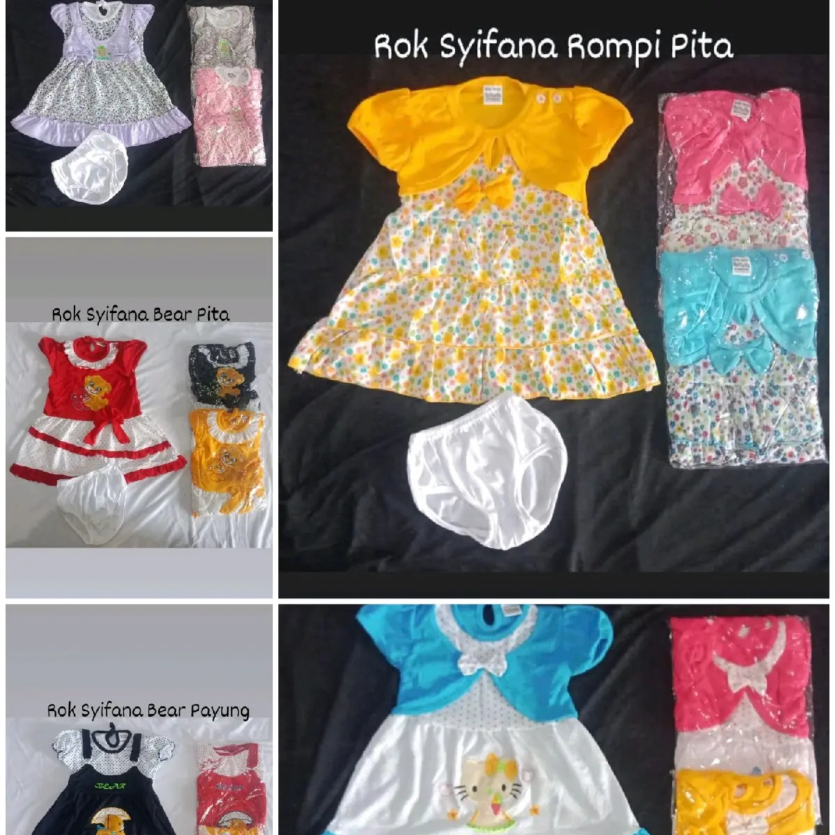 5 dres anak baby 0-7 bulan (dapat 5 dres) Bayi Perempuan