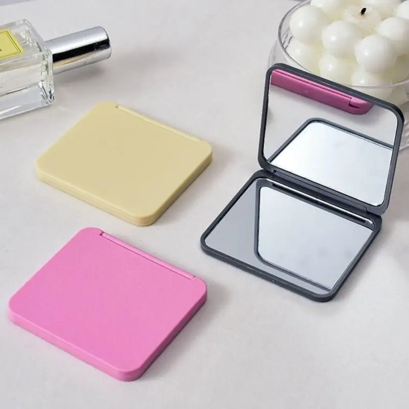 COD (YBL) Cermin Lipat 2 Sisi Persegi Polos Kaca Make Up Lipat Traveling Kaca Rias Portable Kaca Mini Travel Size (BELI LOKAL) 4