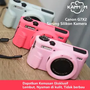 Kammom Softcase untuk Canon G7X Mark II G7XII Case Silicone Premium Desain Trendy Anti Slip Pelindung Layar Gratis Kemasan Eksklusif Control untuk Kamera - Camera Case
