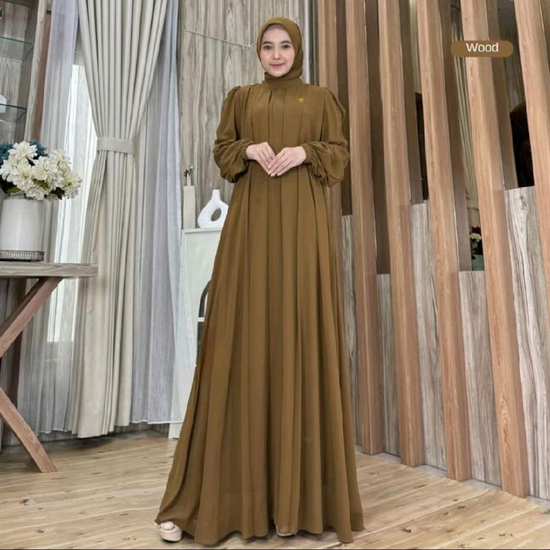 DRESS MUSLIM CERUTTY JUMBO WANITA REMAJA MUSLIMAH TERBARU HANNA MAXY SIZE M-4XL Karet 8