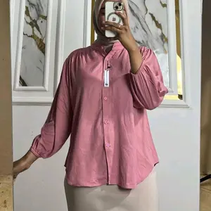 AMENA BLOUSE KEMEJA WANITA ATASAN WANITA KEKINIAN Baju RAYON TWILL SUPER ADEM BAHAN JATUH STANDAR DAN JUMBO Panjang Dewasa Muda Busui Kancing Karet Kerah Basic