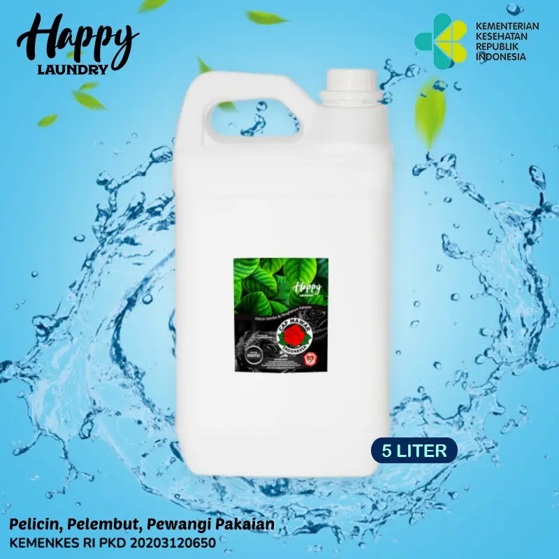 Parfum Laundry Antibacterial Perfume HAPPY LAUNDRY Refill 5 Liter IZIN KEMENKES 3