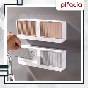 PIFACIA Tempat Sabun Mandi Batang Tempel Tertutup Dinding Kamar Mandi Soap Drain Box