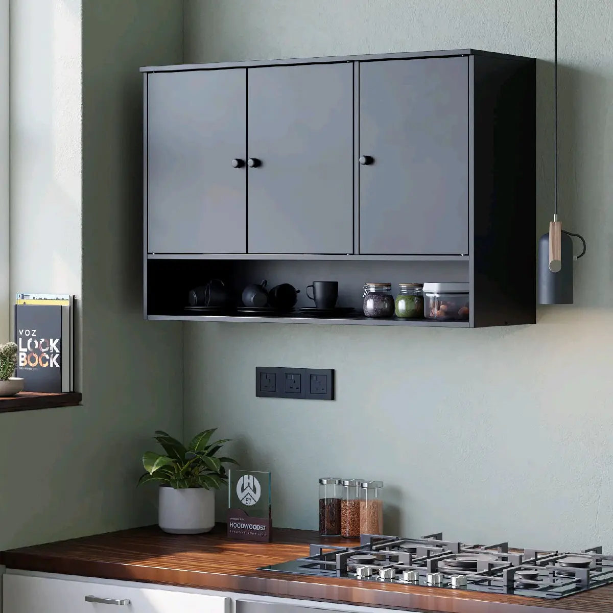 KITCHEN SET ATAS MINIMALIS LEMARI DAPUR GANTUNG TEMPEL DINDING LEMARI KABINET DAPUR MURAH 053