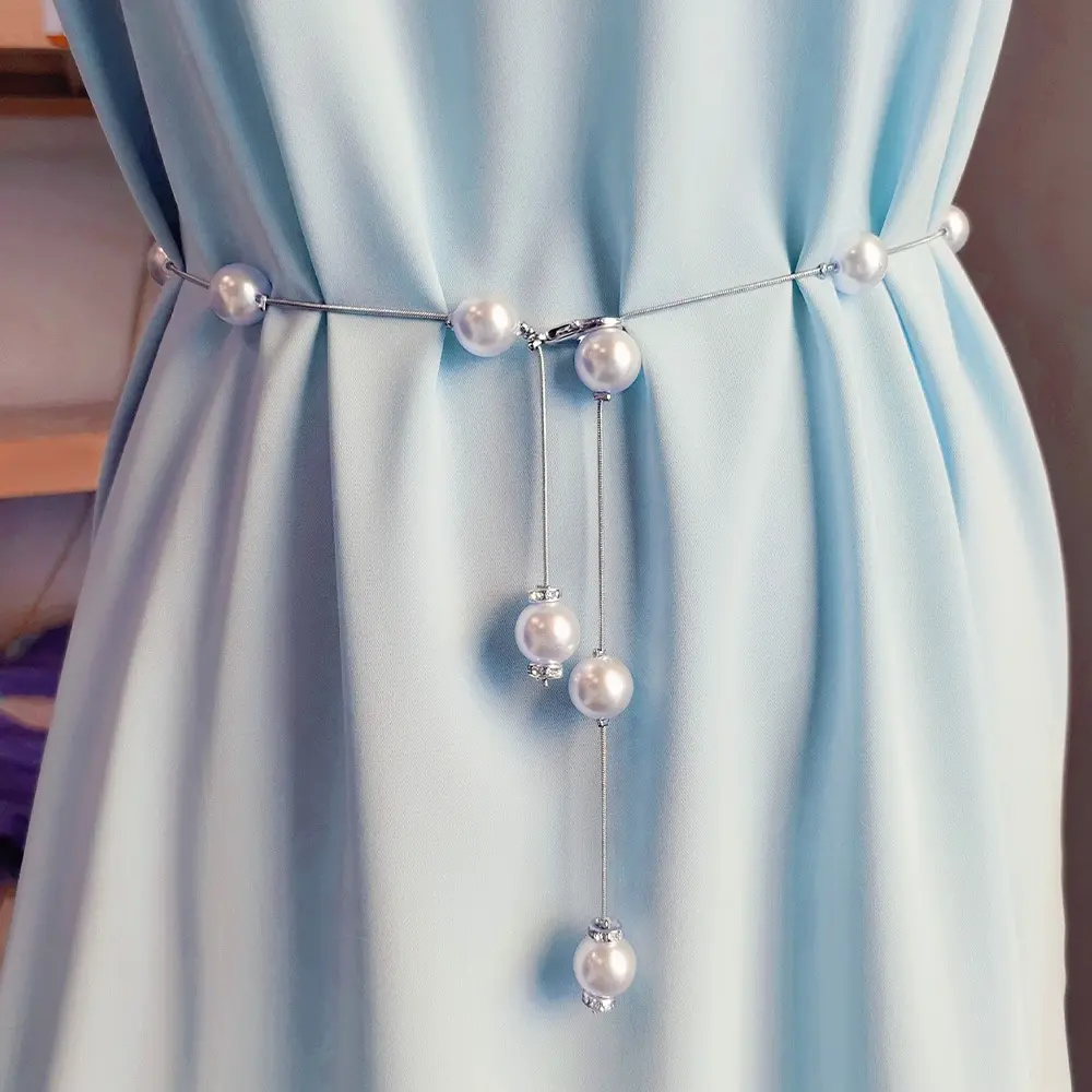 Ikat Pinggang Dress Wanita Model Mutiara Gold Sabuk Dress sabuk  mutiara buat gamis rantai korean style chain belt